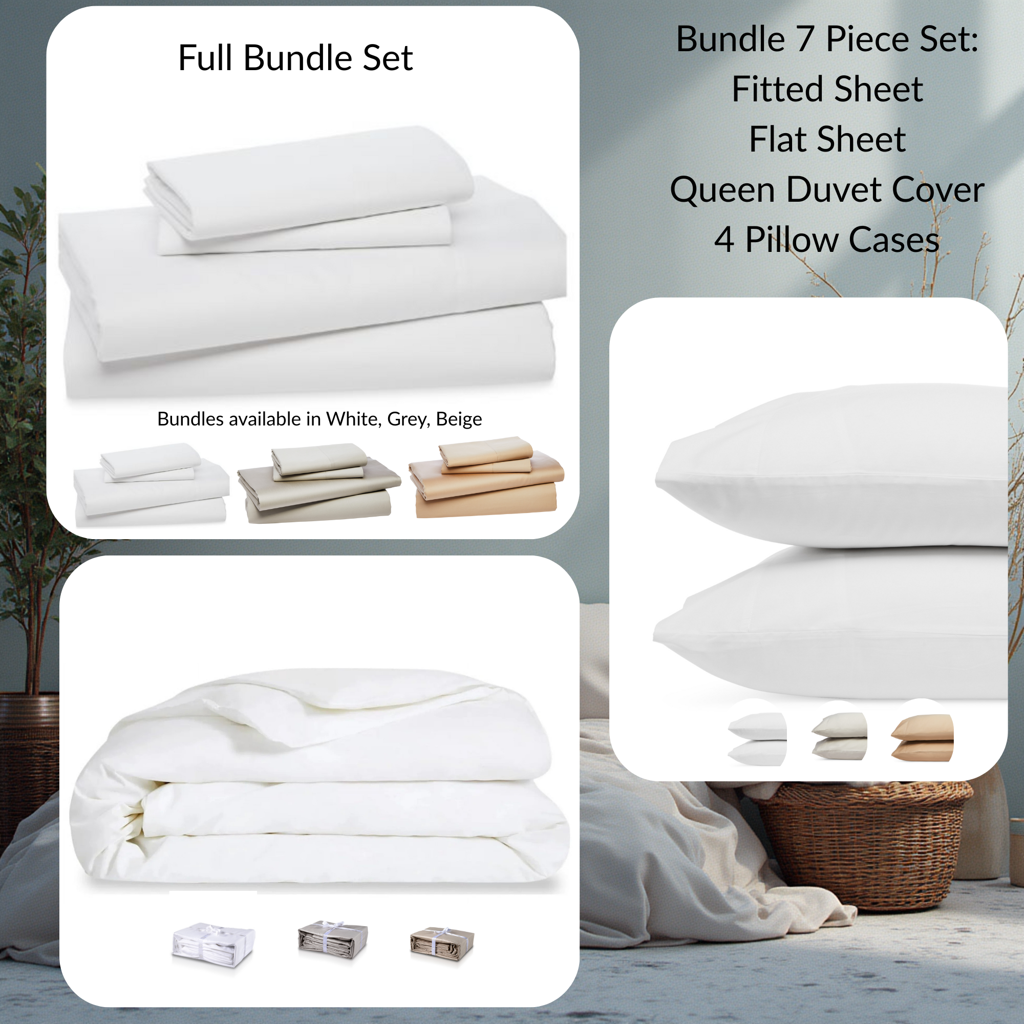 Organic Cotton Bed Sheet Bundles
