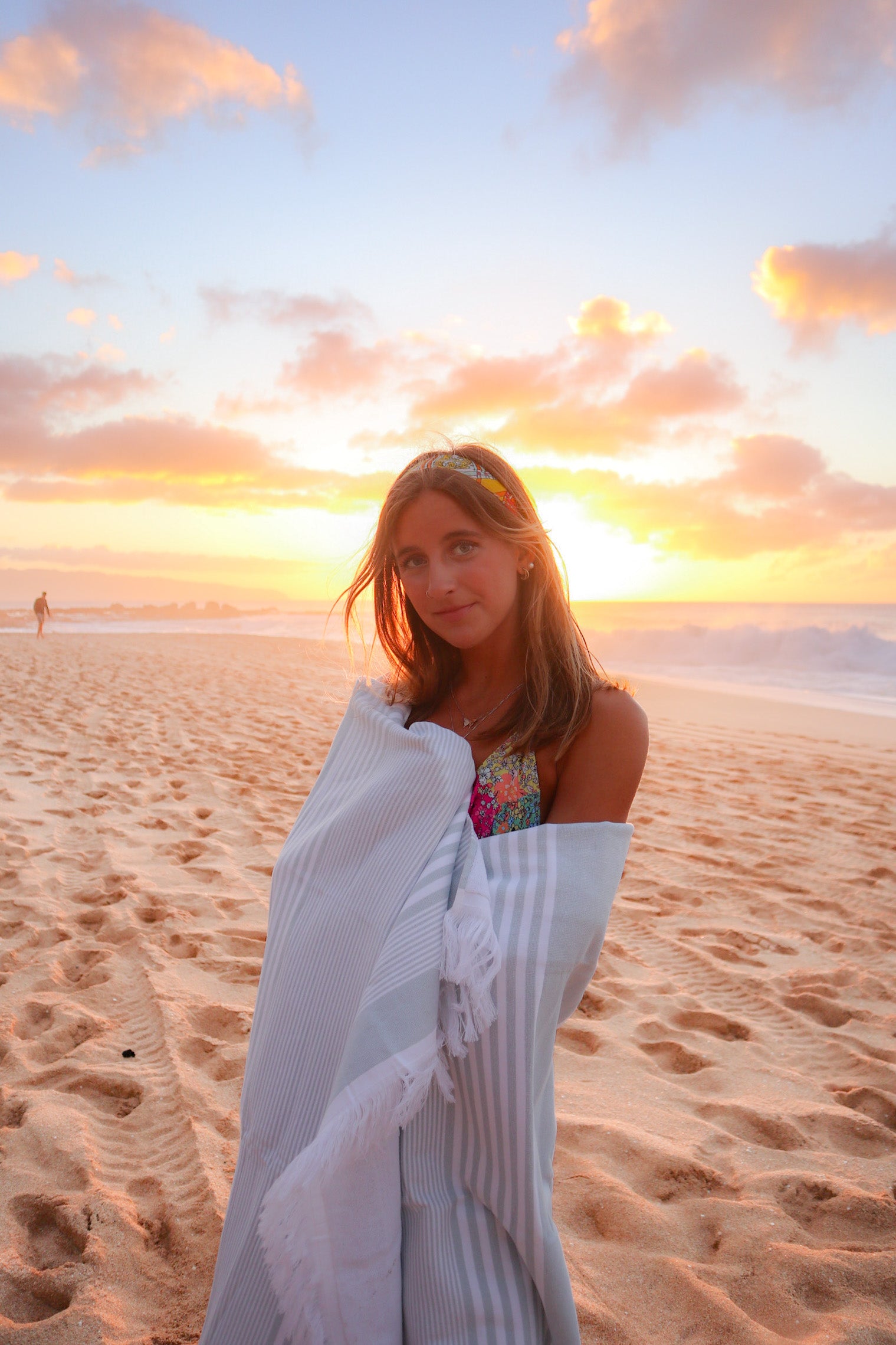 100% Organic Cotton Sunset Beach Towels Delilah Home